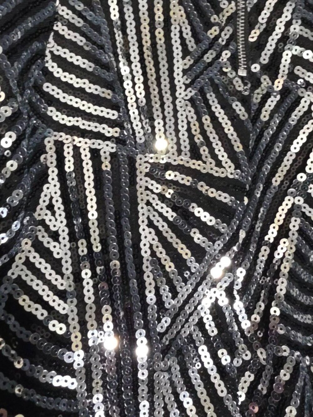 Gracia Size M Black Silver Sequin Art Deco Gatsby Midi Skirt Glam Cocktail Party - Picture 4 of 11
